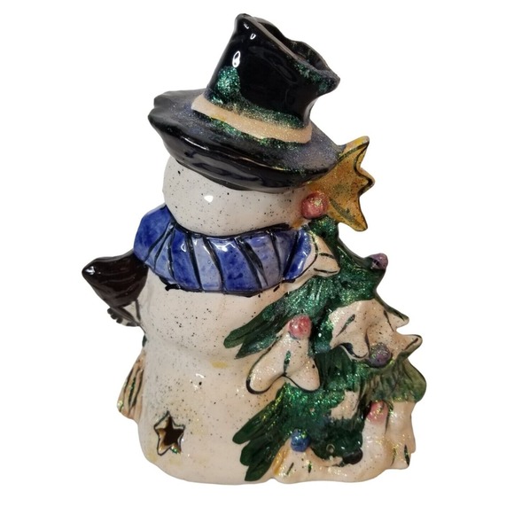 Christmas Blue Sky 2002 Snowman tree luminary Heather Goldminc Snowflake Trivet - Picture 10 of 11